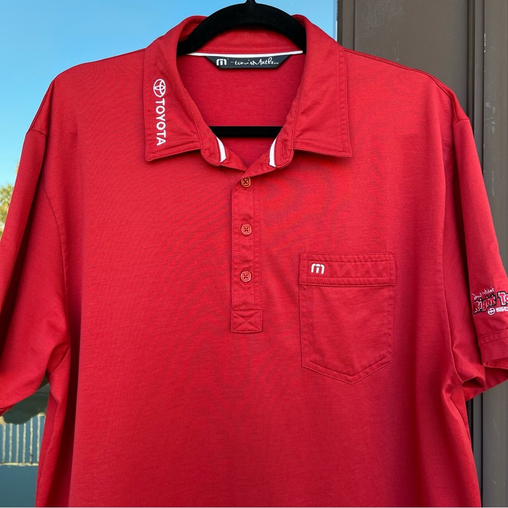Travis Mathew Red "Toyota" Pocket Polo XL